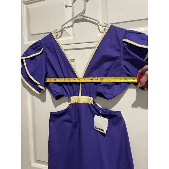 NWT LAAGAM Purple Virgo Dress With Side CutOuts & Small Slit Size L - Picture 8 of 15